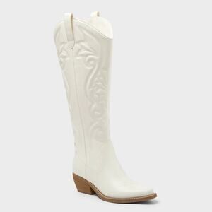 Wild Fable Kenzie Tall Western Boots Size 6.5 Ivory